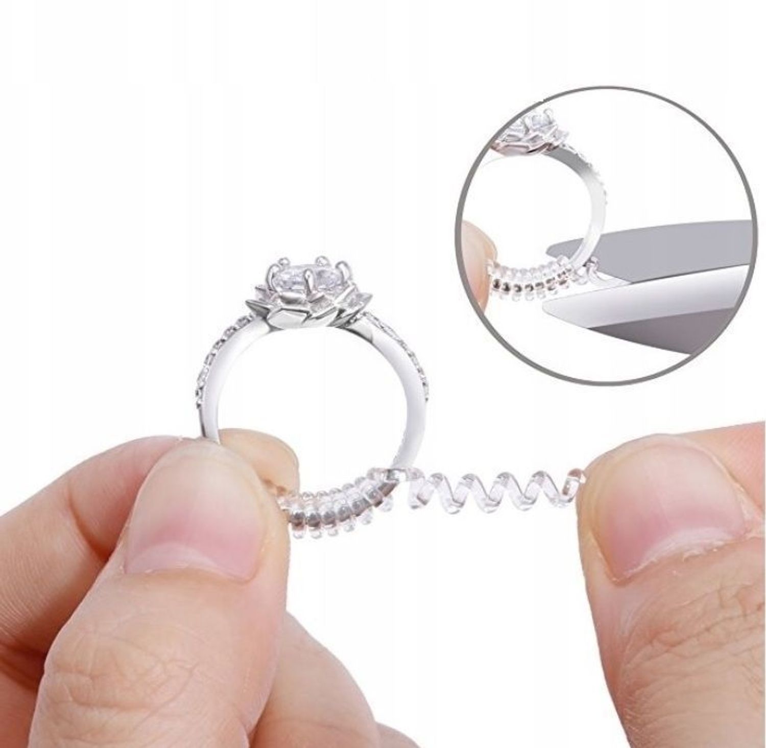 Regulator rozmiaru pierścionka niewidoczna spiralka. Nowoczesne rozwiązanie dla za dużych pierścionków. Spiralka niewidoczna do regulacji pierścionka. Silikonowa regulacja pierścionka.  (4).jpg